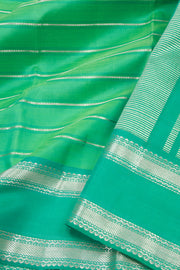  Bluey Green Korvai Kanjivaram Silk Saree 10075628