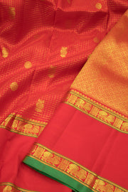  Persian Red  Kanjivaram Silk Saree with Checks Design 10075630