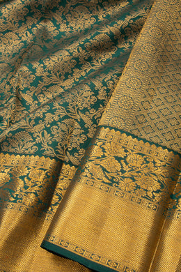 Green Brocade Kanjivaram Pure Silk Saree 10076162