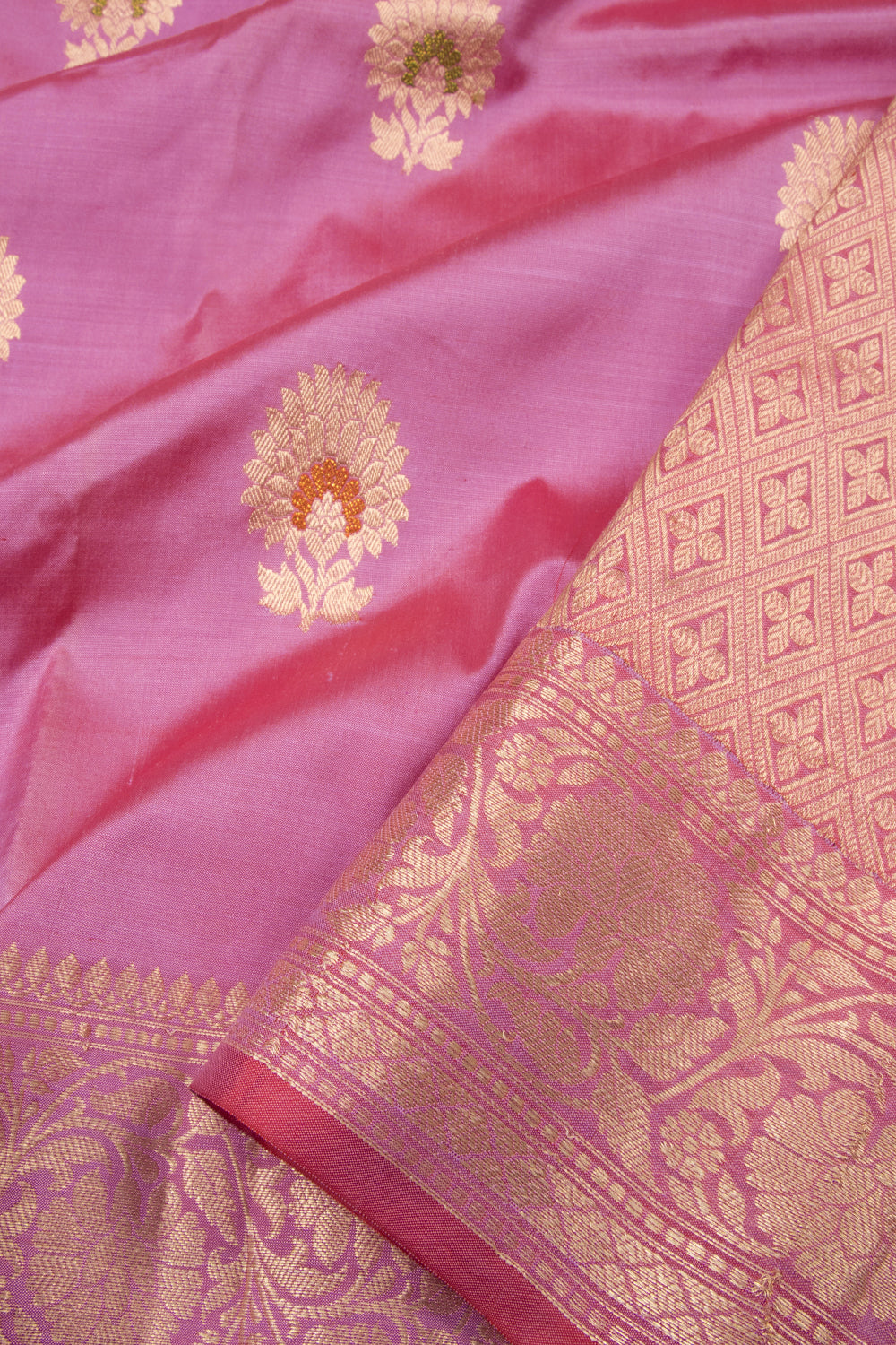 Blush Pink Handloom Banarasi Silk Saree 10063609