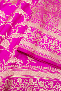 Pink Handloom Banarasi Katan Silk Saree 10074262