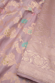 Lavender Handloom Banarasi Katan Silk Saree 10074264