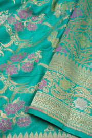 Blue Handloom Banarasi Meenakari Katan Silk Saree 10074265