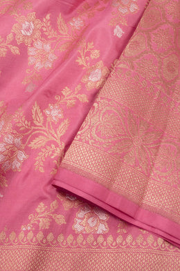 Pink Handloom Banarasi Katan Silk Saree 10074266