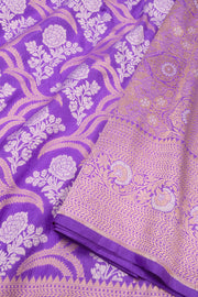 Lavender Handloom Banarasi Katan Silk Saree 10074267