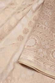 Beige Handloom Banarasi Katan Silk Saree 10074269