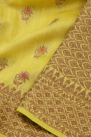 Yellow Handloom Banarasi Muga Silk Saree 10074271