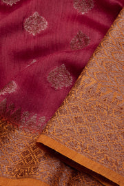 Maroon Handloom Banarasi Muga Silk Saree 10074272