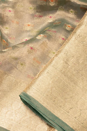 Green Banarasi Tissue Silk Saree 10074285