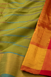 Green Kanchi Silk Cotton Saree 10078093 