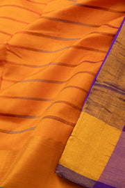 Pumpkin Orange Handloom Kanchi Silk Cotton Saree 10078091