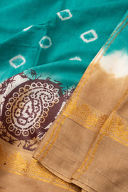 Blue Handcrafted Sungudi Cotton Saree 10074464