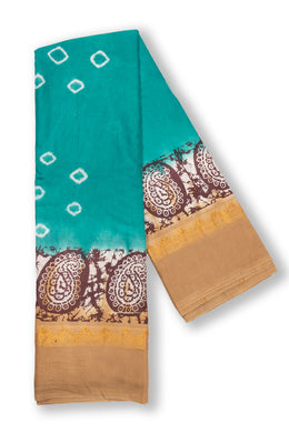 Blue Handcrafted Sungudi Cotton Saree 10074464