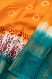 Yellow Handcrafted Sungudi Cotton Saree 10074465