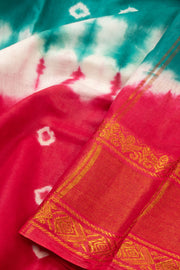 Dark Pink Handcrafted Sungudi Cotton Saree 10074467