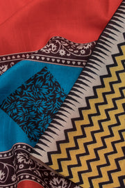 Red Printed Semi Tussar Silk Saree 10074900