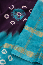 Purple Handcrafted Sungudi Cotton Saree 10074928