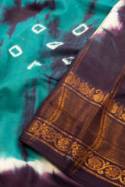 Blue Handcrafted Sungudi Cotton Saree 10074929