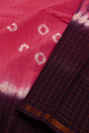  Pink Handcrafted Sungudi Cotton Saree 10074934