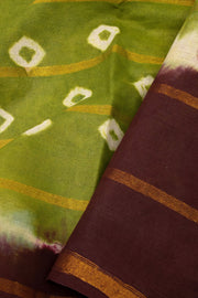 Green Handcrafted Sungudi Cotton Saree 10074935