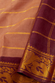 Brown Handcrafted Sungudi Cotton Saree 10077095
