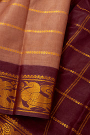 Brown Handcrafted Sungudi Cotton Saree 10077095