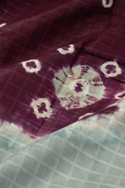 Grape Purple Handcrafted Sungudi Cotton Saree 10077099