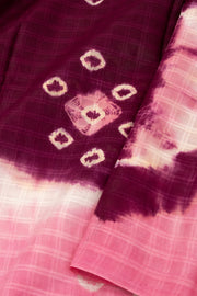 Vintage Maroon Handcrafted Sungudi Cotton Saree 10077100