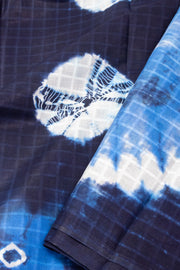 Dark Blue Handcrafted Sungudi Cotton Saree 10077101