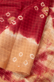 Red Handcrafted Sungudi Cotton Saree 10077102