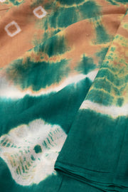 Beige Handcrafted Sungudi Cotton Saree Without Blouse 10077110