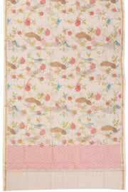 Beige Chanderi Silk Cotton 2-Piece Salwar Suit Material