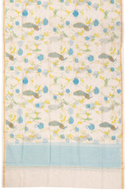 Blue Chanderi Silk Cotton 2 pc Salwar Suit Material 