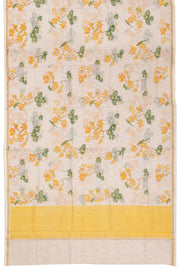 Yellow Chanderi Silk Cotton 2 pc Salwar Suit Material