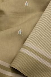 Olive Green Handloom Chanderi Saree 10071029