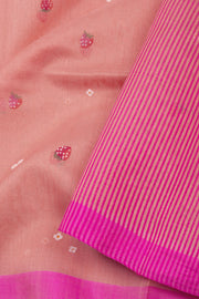 Peach Chanderi Printed Silk Cotton Saree 10075372