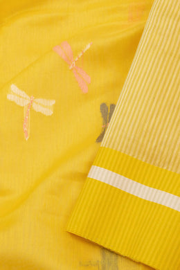Yellow Chanderi Silk Cotton Saree 10075376