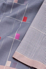 Grey Chanderi Silk Cotton Saree 10075379