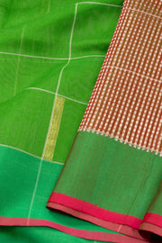 Green Chanderi Silk Cotton Saree 10075380