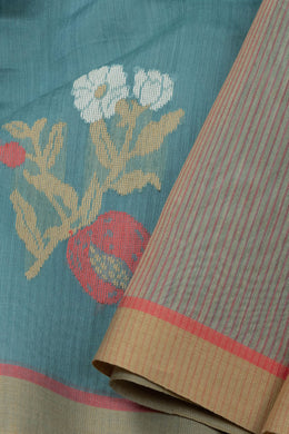 Blue Chanderi Silk Cotton Saree 10075381