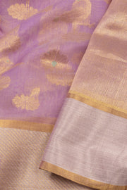Lavender Chanderi Jaal Design Silk Saree 10075387