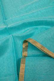 Blue Chanderi Silk Cotton 2 Piece Salwar Suit Material 10075393