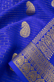 Blue Mysore Crepe Silk Saree - Avishya