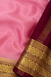 Petal Pink Mysore Crepe Silk Saree With Zari Border 10076668
