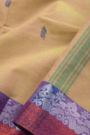 Dual Tone Beige Handloom Chettinad Cotton Saree 10070025