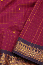 Marron 9 yard Chettinad Cotton Saree 10072411