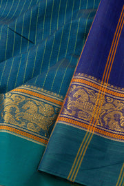 Green Handloom Chettinad Cotton Saree Without Blouse 10072582