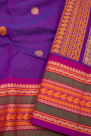 Purple Handloom Chettinad Cotton Saree 10075067