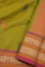Green Handloom Chettinad Cotton Saree 10075068