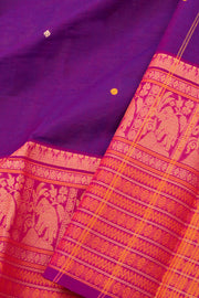 Purple Handloom Chettinad Cotton Saree 10075072